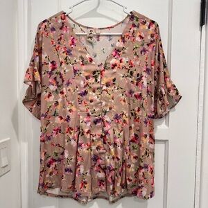 Dolan Anthropologie Multicolor Floral Blouse